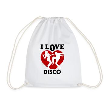 I Love Disco Ich liebe Disco Dancing Music Musik - Turnbeutel - Weiß - Vorne