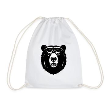 Lovely Curious Comic Bear - Drawstring Bag - white - Front