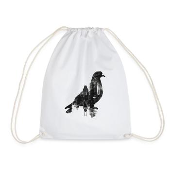 pigeon pigeon bird pigeon fancier flying - Drawstring Bag - white - Front