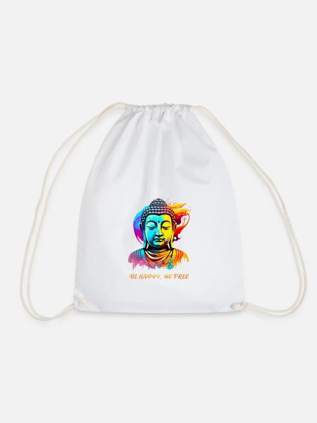 Buddha. Sei glücklich, sei frei - Turnbeutel - Weiß