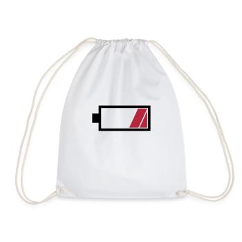 Battery empty - Drawstring Bag - white - Front