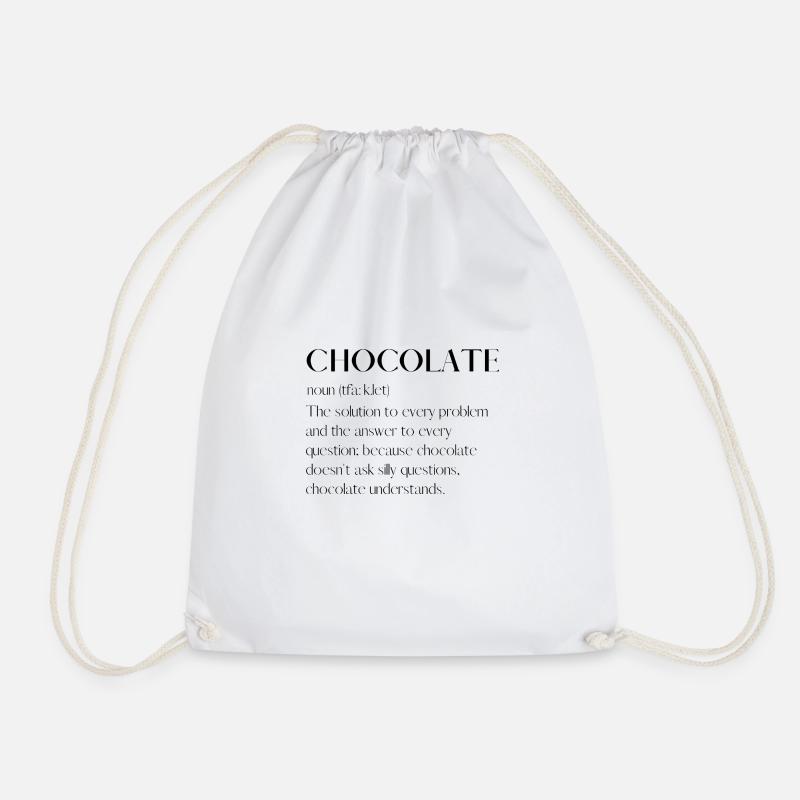 Chocolate - Drawstring Bag - white