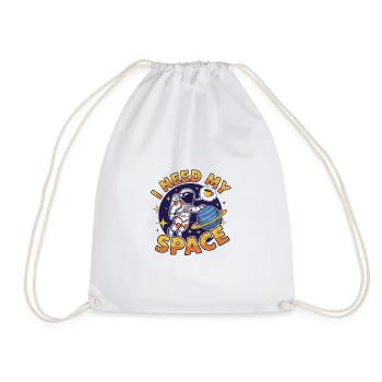 Space friendship with coffee dream - Drawstring Bag - white - Front