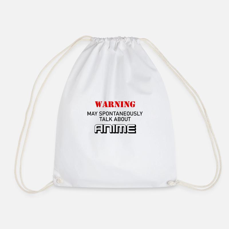 Warning Spontaneously Start Talking About anime - Drawstring Bag - white