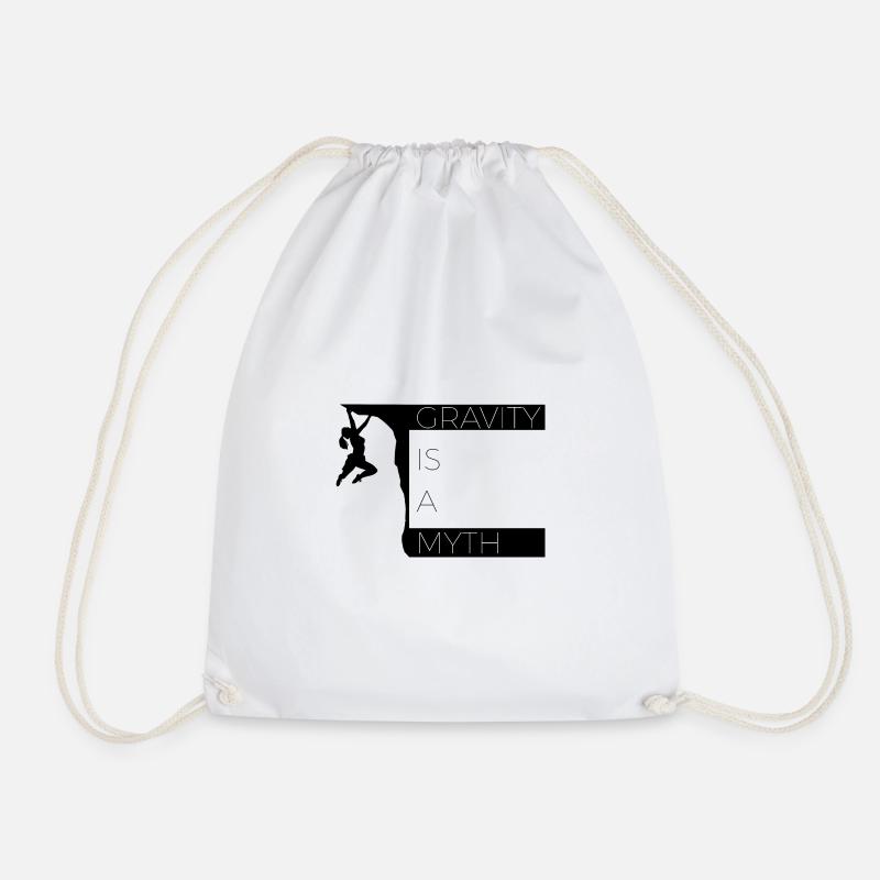 Gravity is a Myth - Boulder und Kletter Shirt - Turnbeutel - Weiß