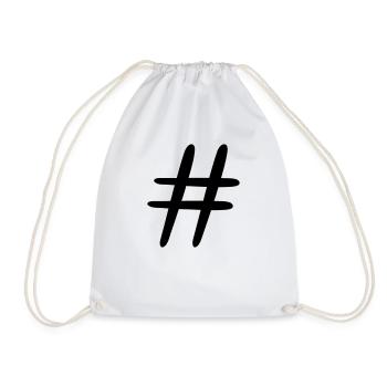Hashtag - Turnbeutel - Weiß - Vorne
