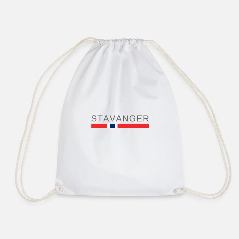 Stavanger Norway - Drawstring Bag - white