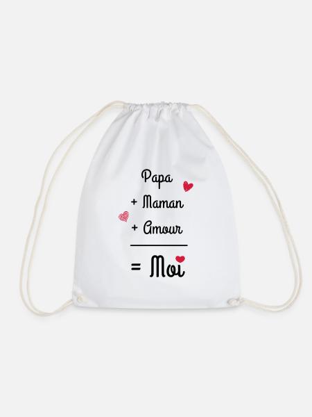 Papa + Maman + Amour - Sac de sport léger - blanc