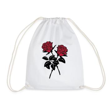 Rosen - Turnbeutel - Weiß - Vorne