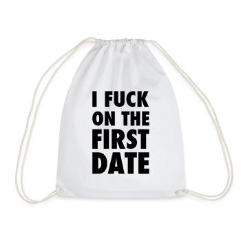 JE BAISE LA PREMIÈRE DATE - Sac de sport léger - blanc - Devant