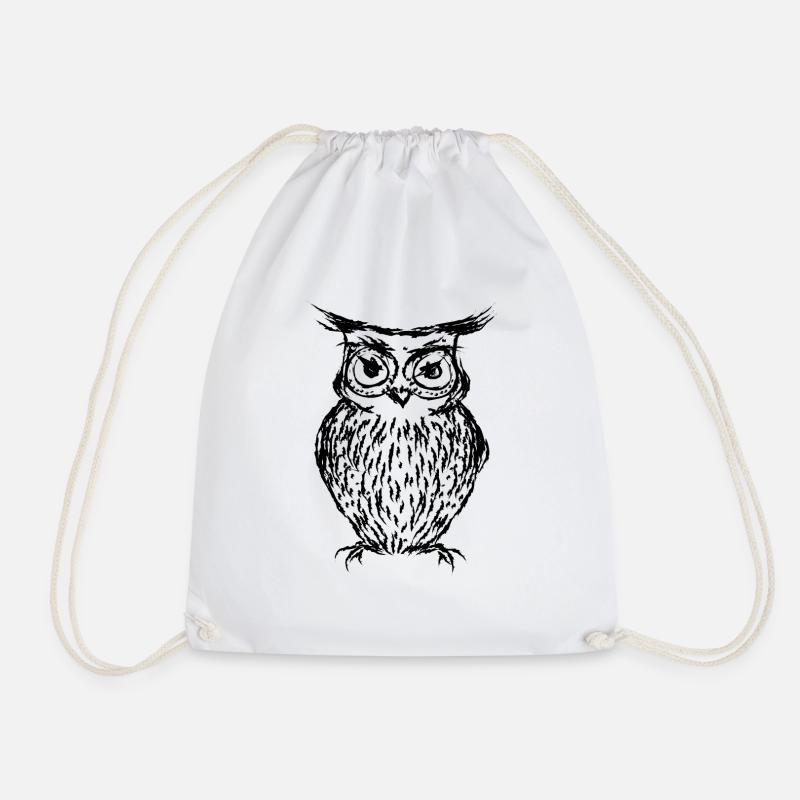 Black owl - Turnbeutel - Weiß