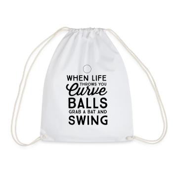 When Life Throws You Curve Balls - Drawstring Bag - white - Front
