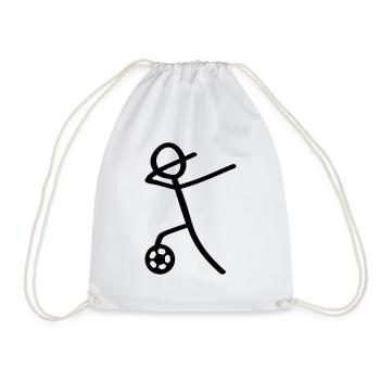 dabbing fussball man - Turnbeutel - Weiß - Vorne