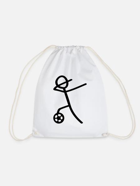dabbing fussball man - Turnbeutel - Weiß