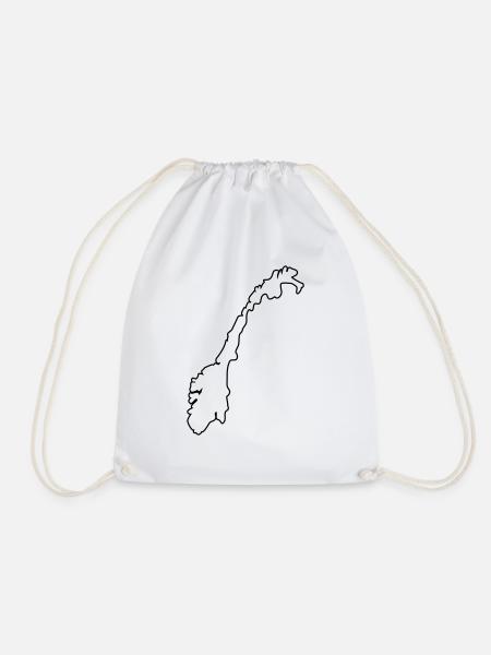 norway map silhouette - Turnbeutel - Weiß