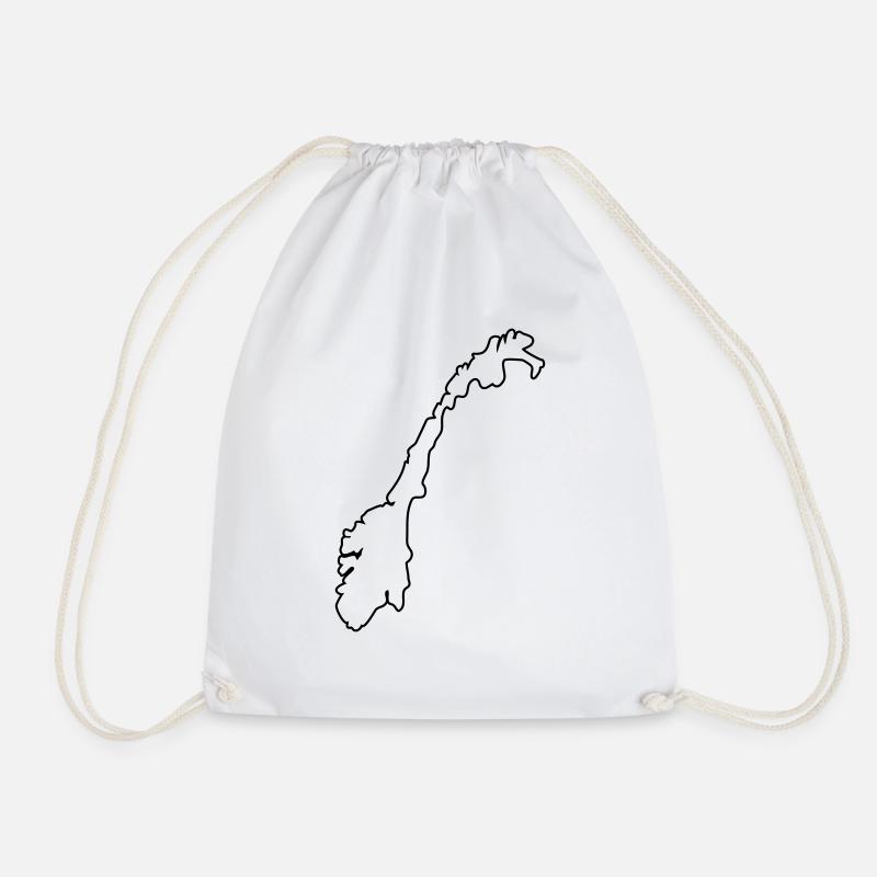 norway map silhouette - Turnbeutel - Weiß