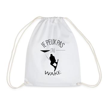 Je peux pas j'ai Wakeboard ! - WAKE - Sac de sport léger - blanc - Devant