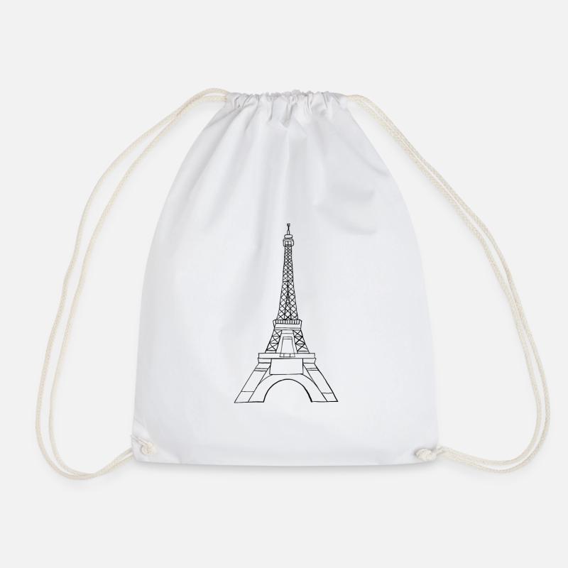 Eliffel Tower - Drawstring Bag - white