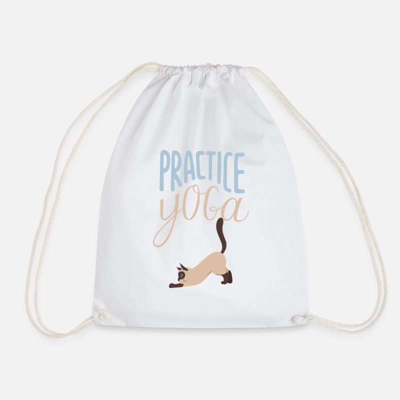 Practice Yoga - Chat - Drawstring Bag - white