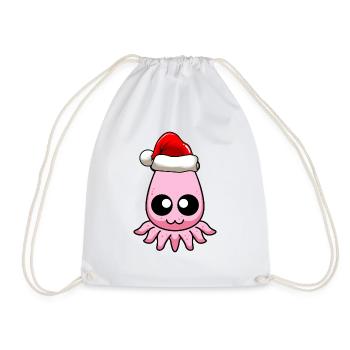Octopus Comic Christmas - Drawstring Bag - white - Front