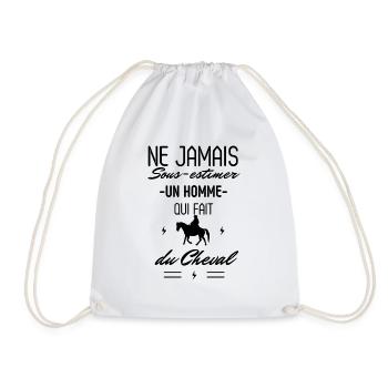 Ne jamais Sous estimer un Homme qui fait du Cheval - Sac de sport léger - blanc - Devant