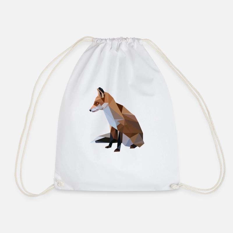 Fuchs - Low Poly Art. - Drawstring Bag - white