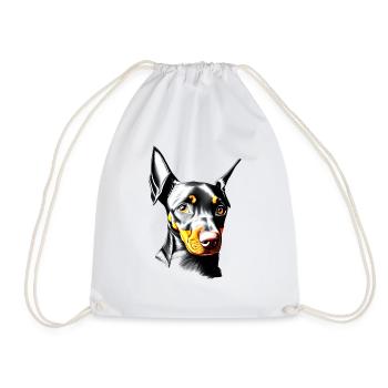 Doberman Doberman chiot chien Doberman dresseur - Sac de sport léger - blanc - Devant