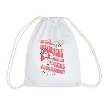 Je Suis Infirmière, Quel est Votre Super Pouvoir ? - Sac de sport léger - blanc - Devant