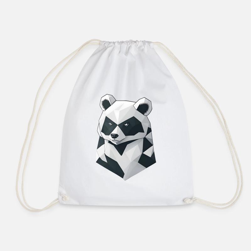 Minimalistic Panda - Drawstring Bag - white