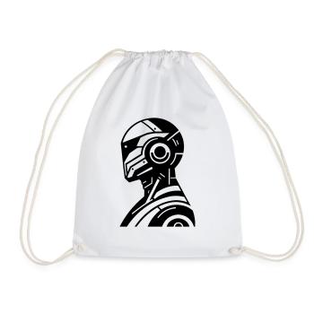 Roboter - Turnbeutel - Weiß - Vorne