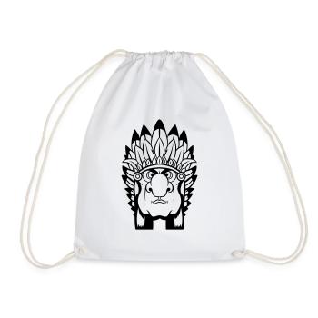 Bande dessinée d’un sinistre chef indien avec coiffe de plumes - Sac de sport léger - blanc - Devant