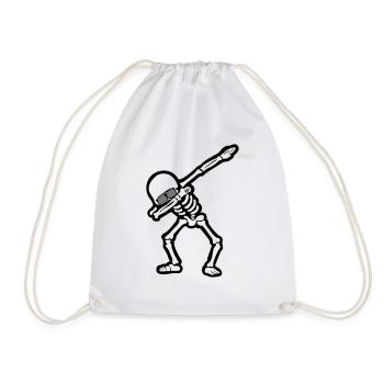 Cool Skull Dabbing 01 - Drawstring Bag - white - Front