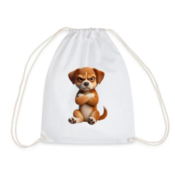 Dog grim 1 - Drawstring Bag - white - Front