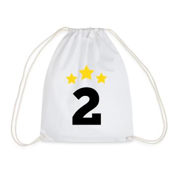 2 ans étoile - cadeau de 2 e anniversaire - Sac de sport léger - blanc - Devant