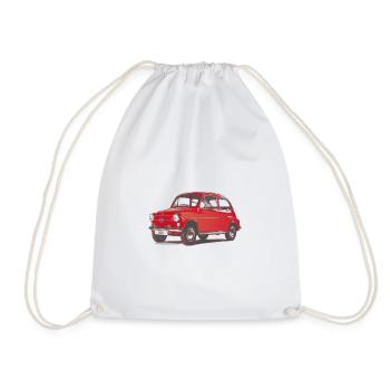 VINTAGE RED CAR: EL 600 - Drawstring Bag - white - Front