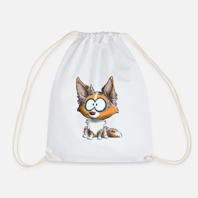 I'm Border Collie - Red Tricolore Merle - Drawstring Bag - white