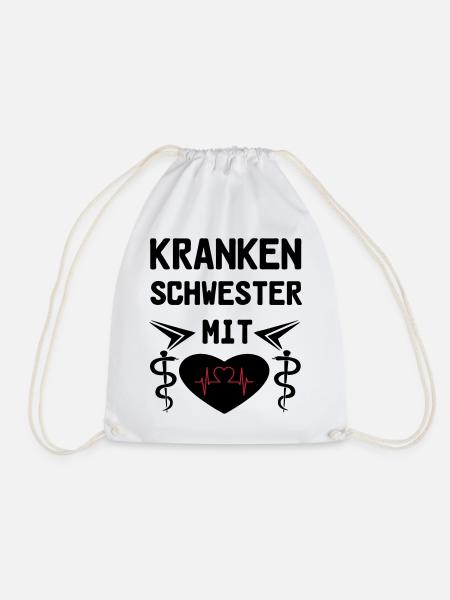 Krankenschwester mit Herz Medizin Geschenk - Turnbeutel - Weiß
