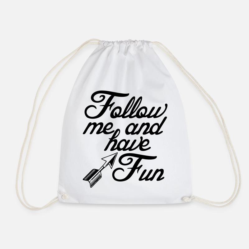 Follow me for fun Sprüche, Party, Geschenk - Turnbeutel - Weiß