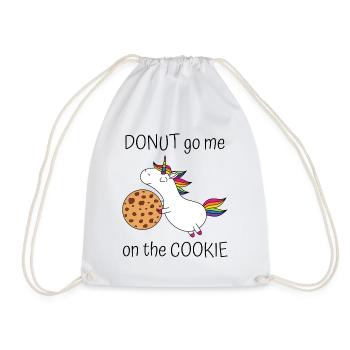 Unicorn Donut Go Me On The Cookie With Cookie - Drawstring Bag - white - Front