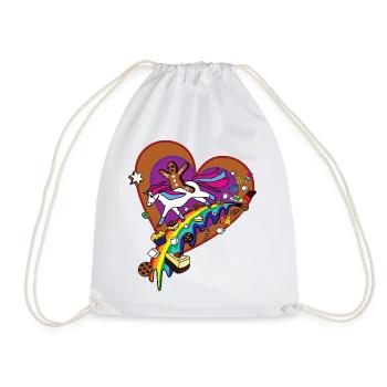 Sucre Unicorn pain d'épice arc-en- - Sac de sport léger - blanc - Devant