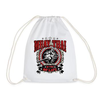 Muay Thai Boxing - Drawstring Bag - white - Front