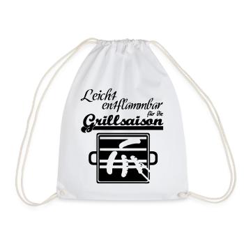 Grillsaison Grill grillen Sommer Party Geschenk - Turnbeutel - Weiß - Vorne