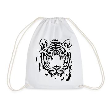 tiger - Drawstring Bag - white - Front