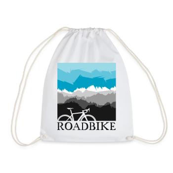 roadbike nature landscape love bike road bike - Drawstring Bag - white - Front