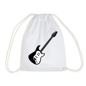 e-Gitarre Symbol Musik Gitarren Musiker Band icon - Turnbeutel - Weiß - Vorne