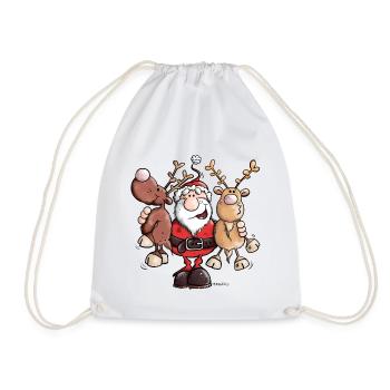Père Noël câlins Rennes - Sac de sport léger - blanc - Devant