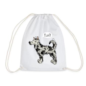 Mudi Play - Chien - Chiens - Cadeau - Sac de sport léger - blanc - Devant