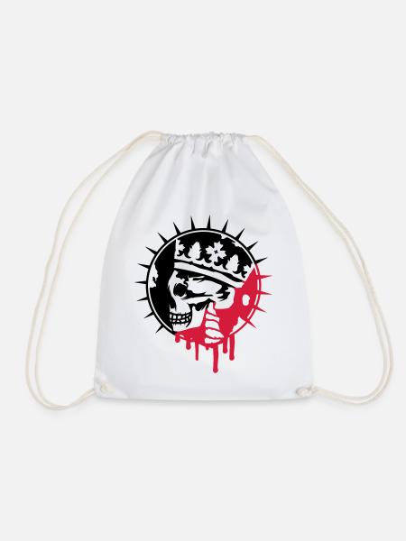Totenschädel mit Krone Graffiti Patch - Turnbeutel - Weiß