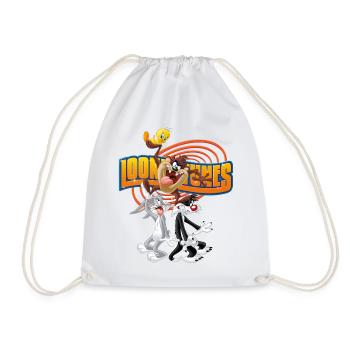 Looney Tunes Bugs Taz Tweety Sylvester - Drawstring Bag - white - Front