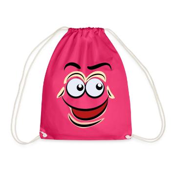 Cartoon Faces - Drawstring Bag - fuchsia - Front